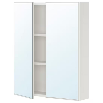 Ormarić s ogledalom i 2 vrata, bijela, 60x17x75 cm