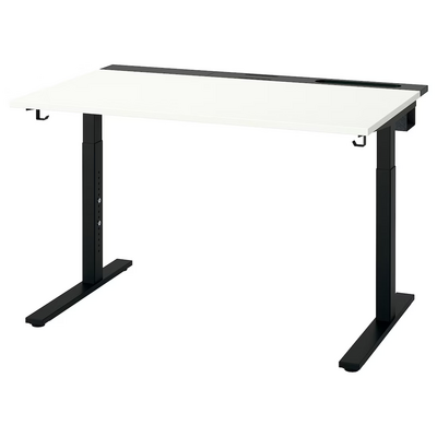 Radni sto, bijela/crna, 120x80 cm