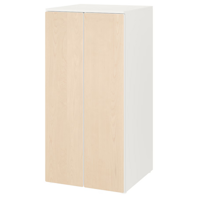 Garderober, bijela breza/s 3 police, 60x57x123 cm