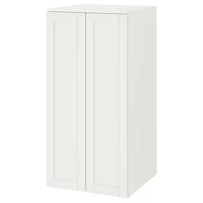 Garderober, bijela s okvirom/s 3 police, 60x57x123 cm