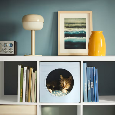 Kućica za mačke, sivo-plava, 33x38x33 cm
