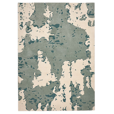 Tepih, niski flor, zelena/prljavobijela, 160x230 cm