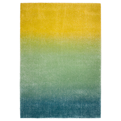 Tepih, visoki flor, plava/zelena žuta, 160x230 cm