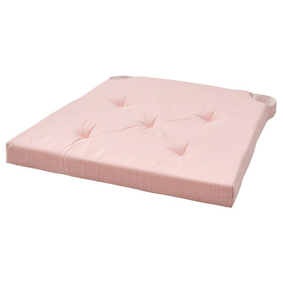 Jastuk za stolicu, roze/bijela, 42/35x40x4 cm