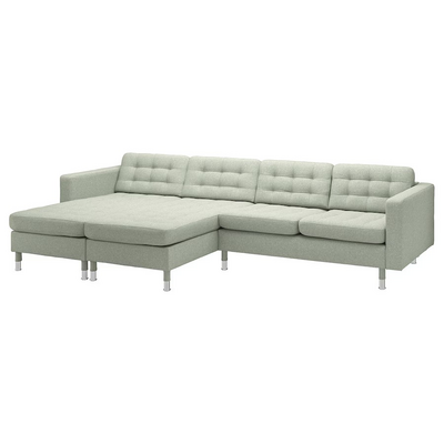 Sofa 4-sjed i lenjivci, Gunnared svijetlozelena/metal