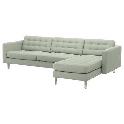 Sofa 4-sjed, s lenjivcem/Gunnared svijetlozelena/metal