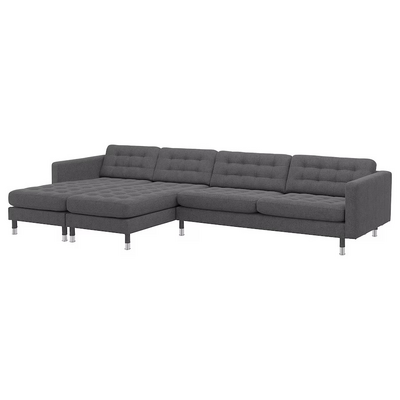 Sofa 5-sjed, s lenjivcima/Gunnared tamnosiva/metal