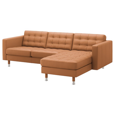 Sofa trosjed, s lenjivcem/Grann/Bomstad zlatnosmeđa/metal