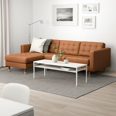 Sofa trosjed, s lenjivcem/Grann/Bomstad zlatnosmeđa/metal