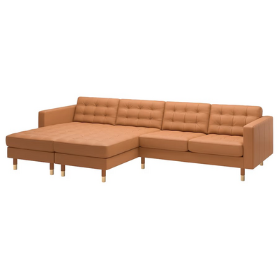Sofa 4-sjed i lenjivci, Grann/Bomstad zlatnosmeđa/drvo