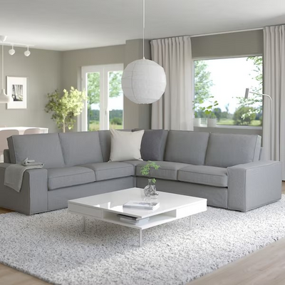 Ugaona sofa, 4-sjed, Tibbleby bež/siva