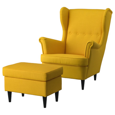 Fotelja i stoličica, Skiftebo žuta