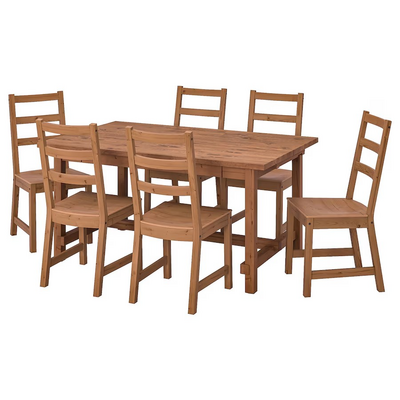 Sto i 6 stolica, rustično bajcovano/rustično bajcovano, 152/223x95 cm
