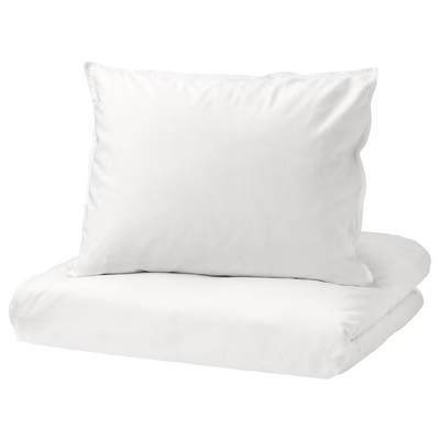 Jorganska navlaka i jastučnica, bijela, 150x200/50x60 cm
