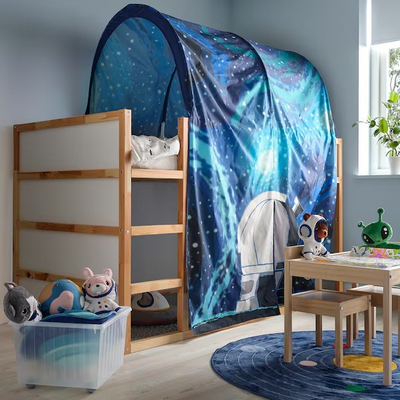 Šatorsko krilo za krevet, svemir/plava