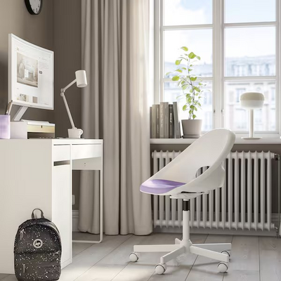 Kancelarijska stolica i jastuče, bijela/lila