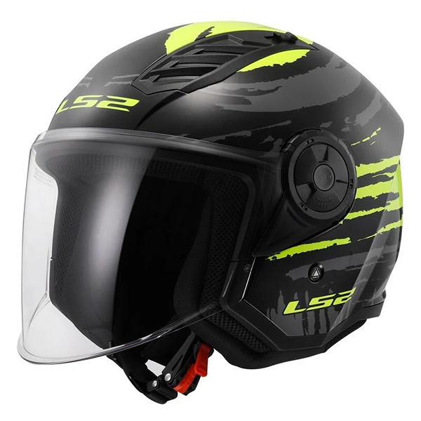 LS2 OF616 AIRFLOW II KACIGA BRUSH BLACK H-V YELLOW-06 XXL