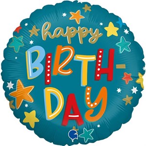 Balon HB stars tirkizni okr. 18” A