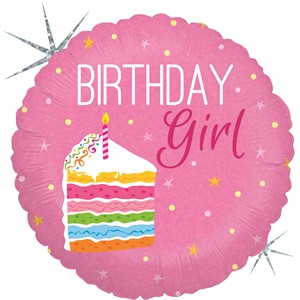 Balon HB Birthday Girl cake okr. 18” A