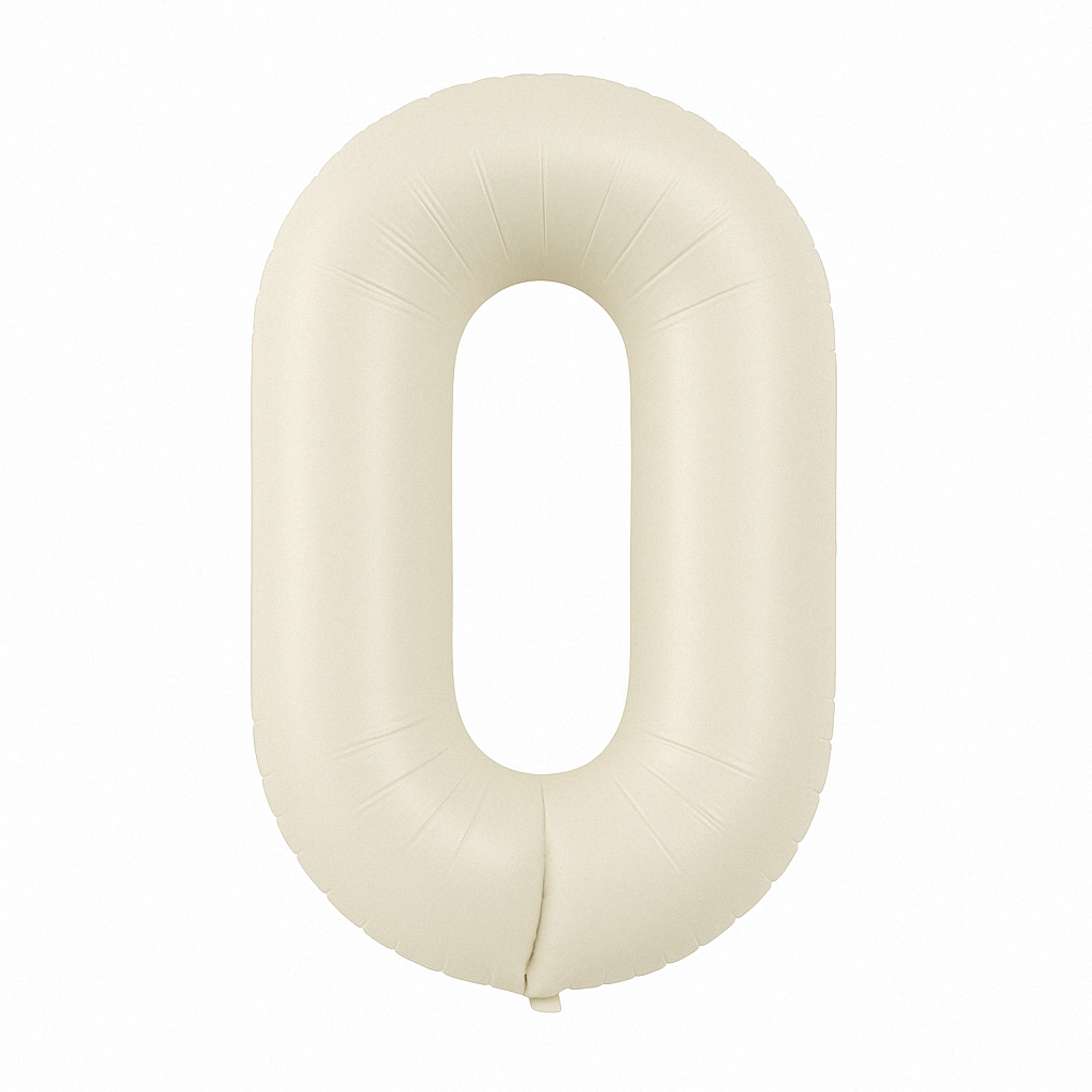Balon BROJ 0 krem-bijeli 40 inča E