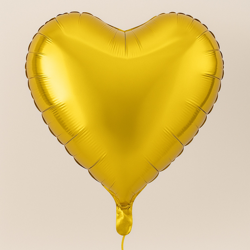 Balon SRCE jednobojni zlatno 18