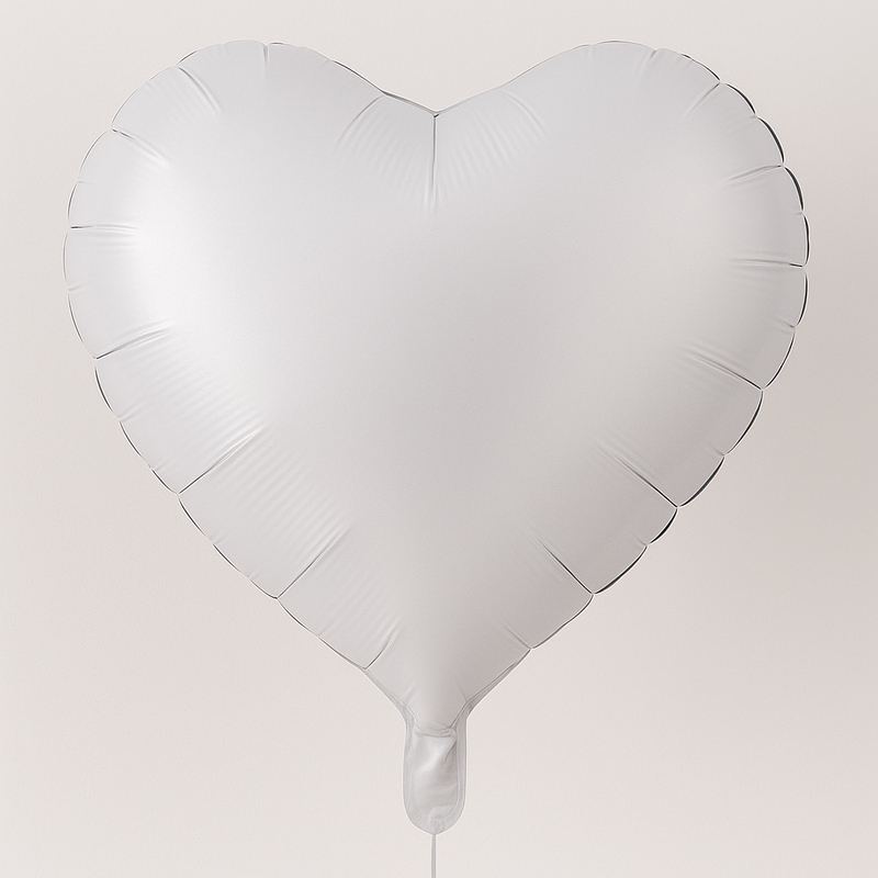 Balon SRCE jednobojni bijelo 18
