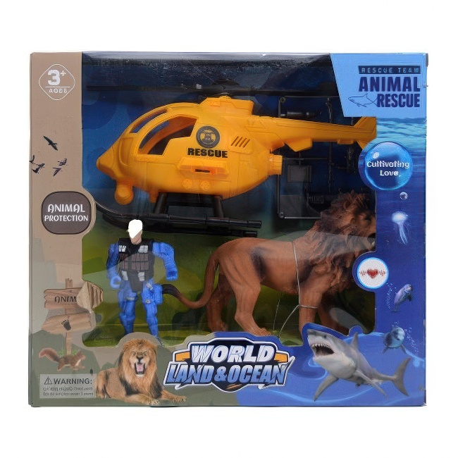 Igračka set za spašavanje životinja (helikopter)