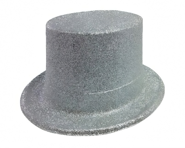 Šešir-maska sjajni srebrni