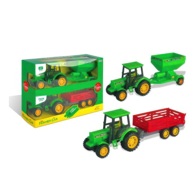 TRAKTOR U KUTIJI SET 2 KOM SA PRIKOLICOM 0547