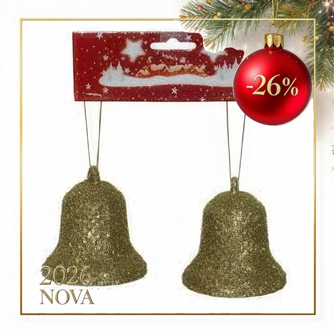 Novog. kićanka zvončić 8cm boja zlata 2/1 E. Denis