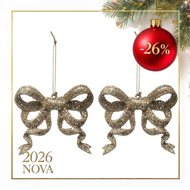 Novog. kićanka-mašna boja zlata 2/1 Feeric Lights and Christmas