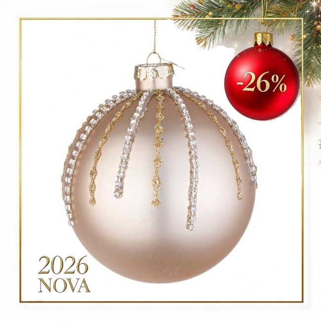 Novog. kićanka-kugla Firework fi 10cm boja šampanjca Bizzotto