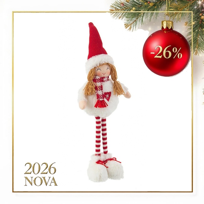 Dekor. novogodišnja figura-djevojčica Dilly 15x8x38cm Bizzotto