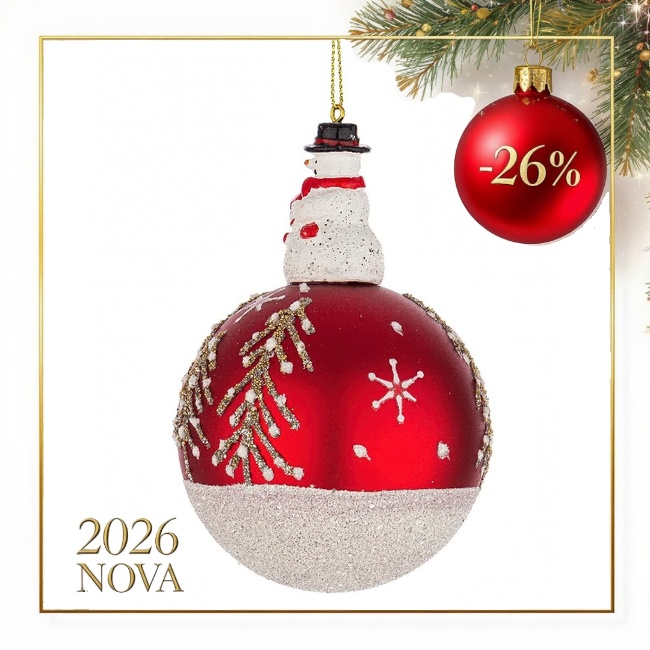 Novog. kićanka-kugla Emmy fi 8cm sa Sneškom Belićem Bizzotto