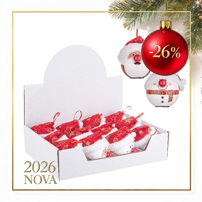 Novog. kićanka - Led kuglica Deda Mraz/Sneško Belić sort Bizzotto