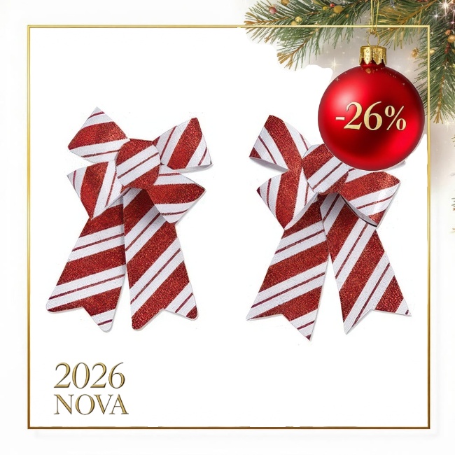 Novogodišnje kićanke za jelku crveno/bijele 2/1 L.Dake