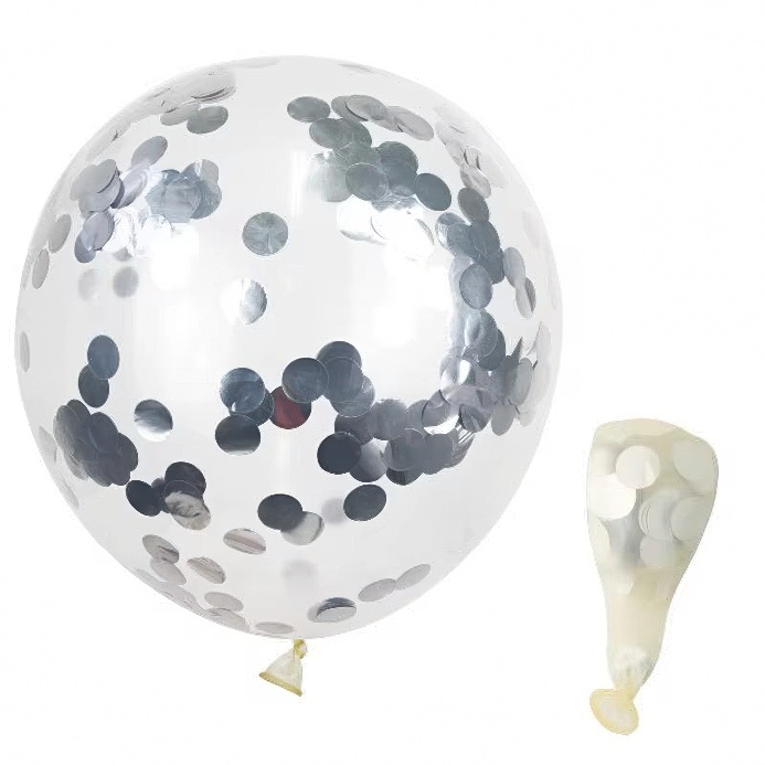 Balon lateks providni sa SREBRNIM konfetima 10i