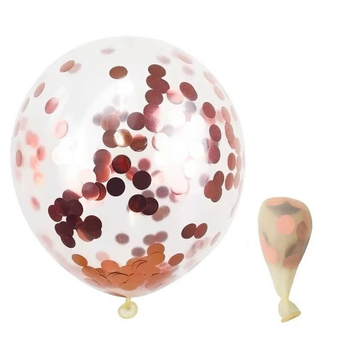 Balon lateks providni sa ZLATNO-ROZIM konfetima 10i