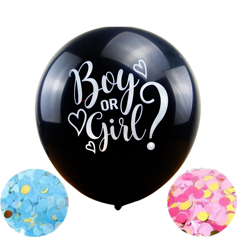 Balon lateks BOY or GIRL crni I 36i.