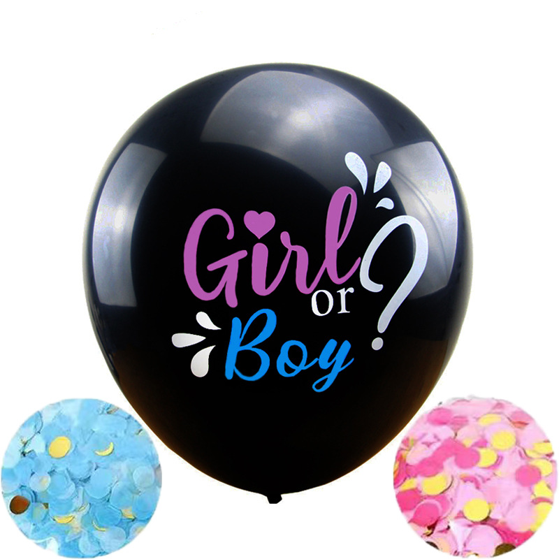 Balon lateks BOY or GIRL crni II 36i.