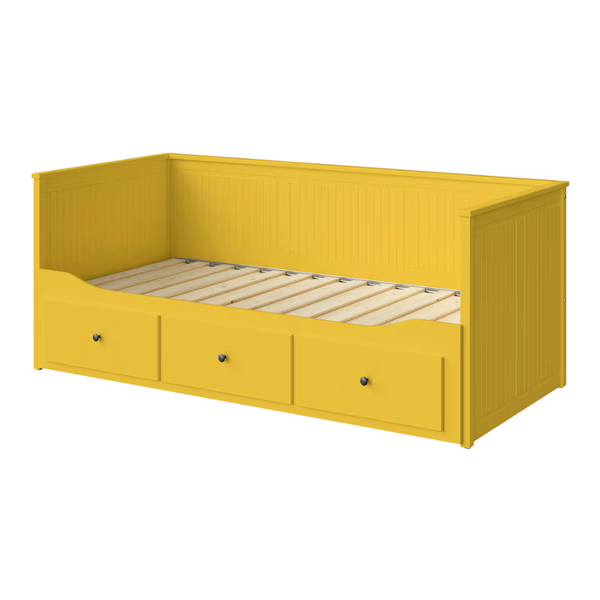 HEMNES 80x200cm Okvir dnevnog kreveta s 3 fioke, žuta