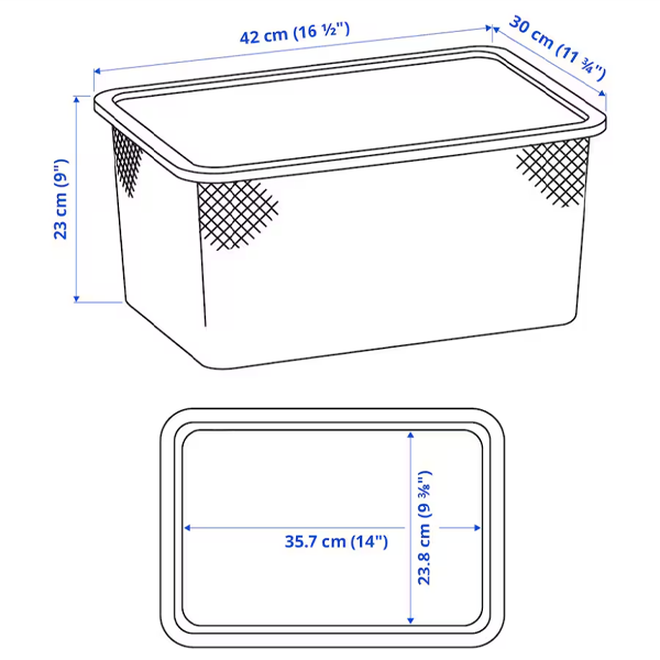 TROFAST 42x30x23cm Mrežasta kutija za odlaganje, tamnosiva