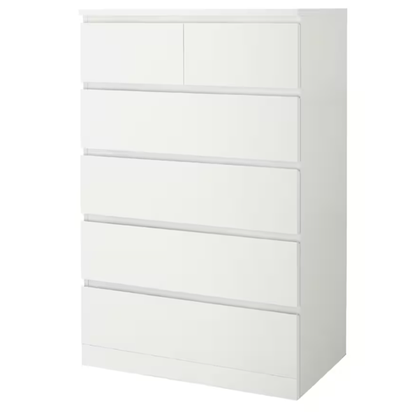 MALM 80x123cm Komoda sa 6 fioka, bijela