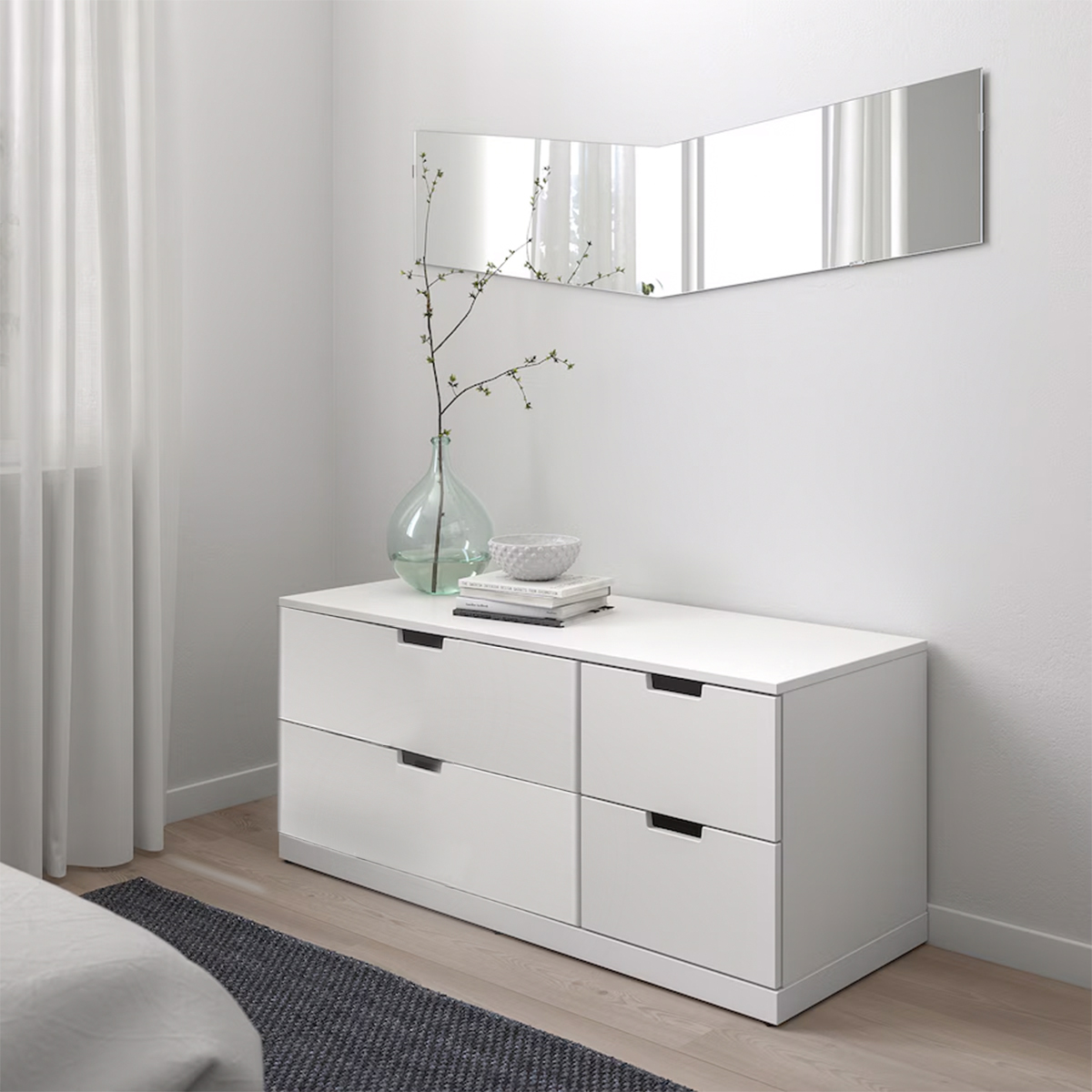 NORDLI 120x54cm Komoda sa 4 fioke, bijela