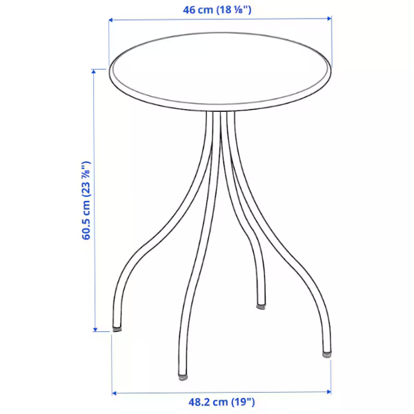 TANEBRO 46cm Pomoćni stočić, boja antracita