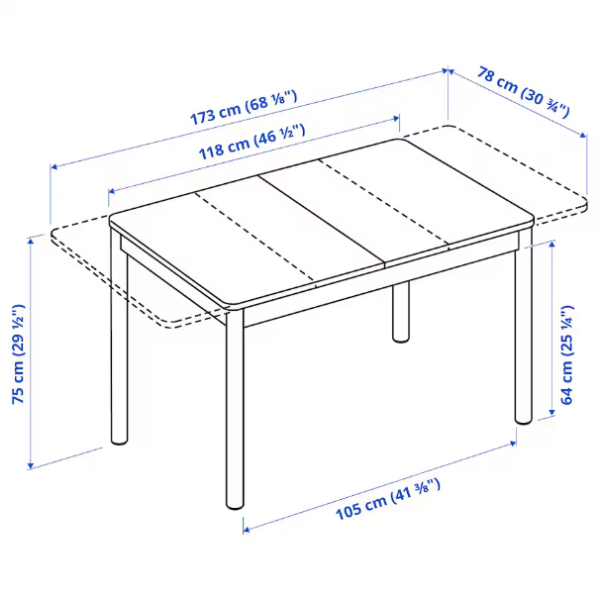 RONNINGE 118/173x78cm Trpezarijski sto, breza