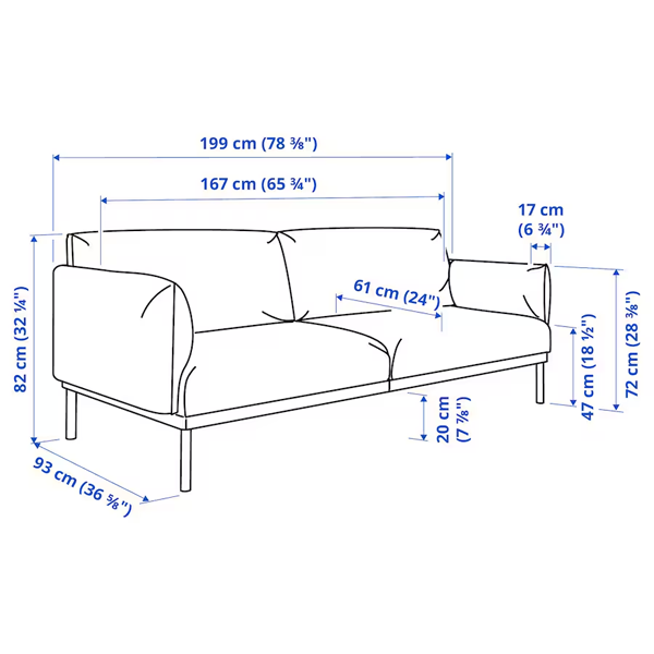 APPLARYD Sofa dvosjed, Lejde svijetlosiva