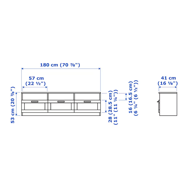 BRIMNES 180x41x53cm TV polica, bijela