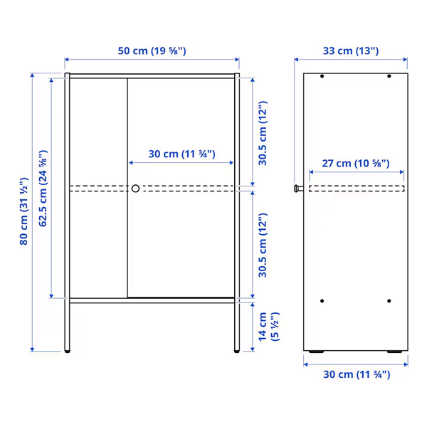 BAGGEBO 50x30x80cm Element s vratima, bijela