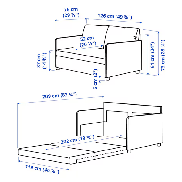 FRIDHULT Sofa ležaj, Skiftebo žuta